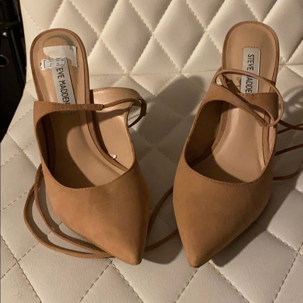 Tan Steve Madden strappy heels